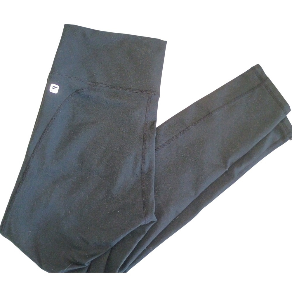 Fabletics Leggings Sz M Black High Waisted Capri Workout‎ Athleisure Yoga Active